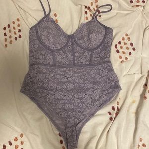 Purple lace bodysuit